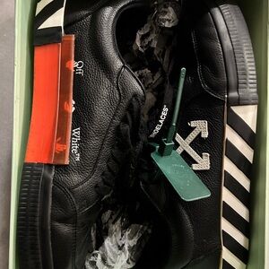 Off-White Black Leather Sneakers